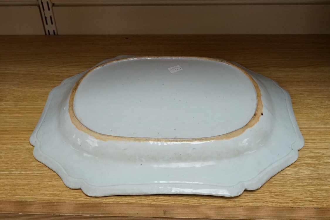 An 18th century Chinese export famille rose serving dish, 41.5cm